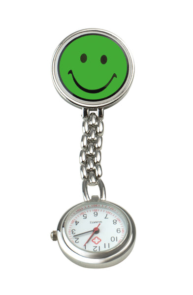 Schwestern-Uhr Smiley mit Clip in verschiedenen Farben