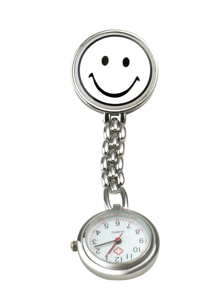 Schwestern-Uhr Smiley mit Clip in verschiedenen Farben