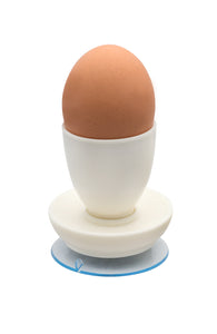 Eier-Becher mit Saugnapf, - paarweise weiß