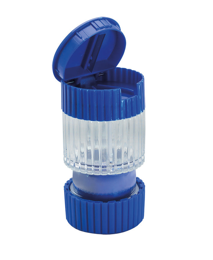 Tablettenteiler/Mörser 3in1 Extra, blau-transparent
